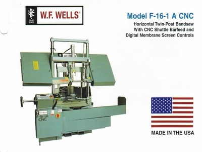 W.F. WELLS F-16-1A-CNC New Machinery, Horizontal Saw | N & R Machine Sales